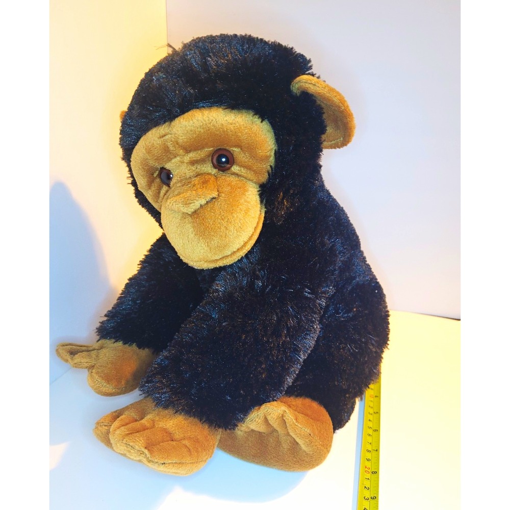 VTG Fuzzy Realistic Cute Black Brown Aurora Clyde Chimpanzee Monkey Plush Toy
